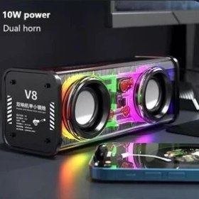 Resim Junglee Bluetooth Hoparlör Tws Özellikli 2X5W LED Işıklı Fm Radyo USB Sd Kart Giriş Kablosuz Şarjlı Speaker 