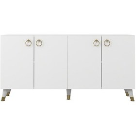 Resim 8201-1dd Kb150 Konsol, Tv Ünitesi Beyaz-altın Beyaz-altın 