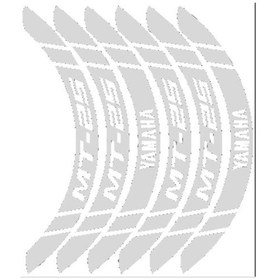 Resim Yamaha Mt-25 Reflektör Beyaz Geniş Jant Şeridi 