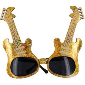 Resim Altın Renk Gitar Şekilli Parti Gözlüğü 