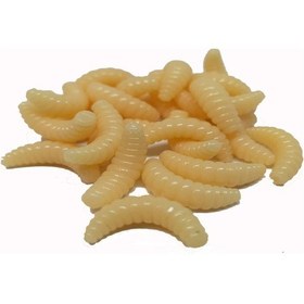 Resim Yapay Sahte Gerçek Görünümlü Bej Kurtçuk Sahte Balık Solucan 10 Adet 