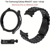 Resim For Samsung watch7 için 1 adet Ölçek Kılıfı + 1 adet 3-Bezel Kayış + 1 adet Kılıf Kapak Kutusu Seti 