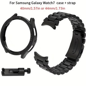 Resim For Samsung watch7 için 1 adet Ölçek Kılıfı + 1 adet 3-Bezel Kayış + 1 adet Kılıf Kapak Kutusu Seti 