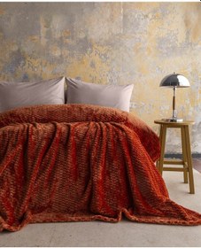 Resim Çift Kişilik Trusty Teracotta Jakar Desen Battaniye 200x220 Cm Terracotta 