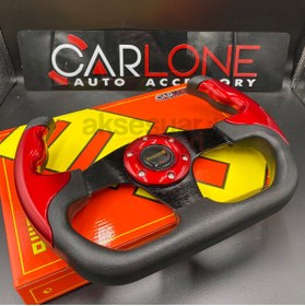 Resim carlone Momo Spor Direksiyon F1 Tesla Model Kırmızı Renk Momo Tip - Yarış Spor Direksiyonu 