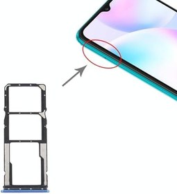Resim Xiaomi Redmi 9A Uyumlu Sim Tepsisi Sim Kart Yuvası Mavi 