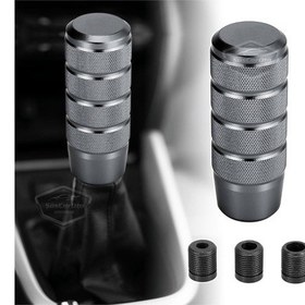 Resim Üniversal 9.5 Cm Jdm Metal Spor Görünümlü Vites Topuzu Aparatlı Alüminyum Alaşım Otomatik-manuel Yarış Vites Kolu Titanyum Gri 00 Şüscaroto Aksesuar Titanyum Gri 