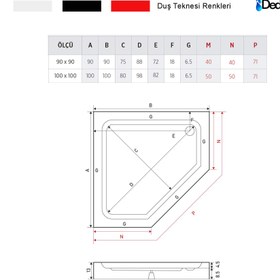 Resim Beşgen Monoblok Duş Teknesi | Mod - 90x140 / Kırmızı / Düz 