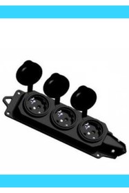 Resim METE Enerji 404014 1x16A 2P+E 220-240V IP44 Üçlü (3'LÜ) Kauçuk Grup Priz 