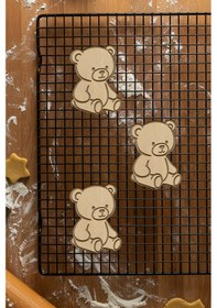 Resim Sevimli Ayıcık Kurabiye Kalıbı, Hamur Şekillendirici, Bisküvi Kalıbı, Kolay Kesim Ucu Beyaz 