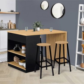 Resim Milena Mutfak Adası - Alt Modül 130 Cm Antrasit-atlantik Çam Antrasit 