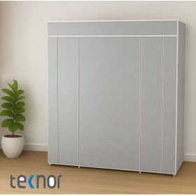 Resim Teknor Çift Yandan Raflı Bez Dolap Gri 
