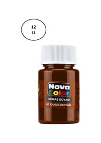 Resim Nova Color Kumaş Boyası Şişe Kahve 12'li 