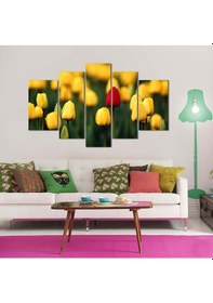Resim Sarı Laleler Kanvas Tablo 155x90cm 