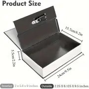 Resim Vintage Faux Book Safe Box with Key Lock - Decorative Hidden Storage for Home Office Café, Secret Diversion Security Box, 24.13cm x 15.24cm x 5.59cm, Book Storage Box 