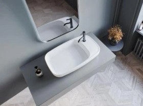 Resim Turkuaz Nova Tezgahüstü Lavabo 70 42 Cm Beyaz 