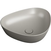 Resim VitrA Plural 7812b420-0016 Üçgen Alçak Çanak Lavabo, Vitra Clean, 47 Cm, Mat Bej 