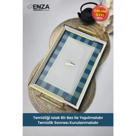 Resim Özbience Modern 48X29 cm Çay Kahve Kahvaltılık ve Sunum Tepsisi 