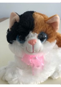 Resim Sesli Miyavlayan Peluş Kedi Oyuncak Hediyelik Uyku Arkadaşı 30 Cm Çok Renkli 