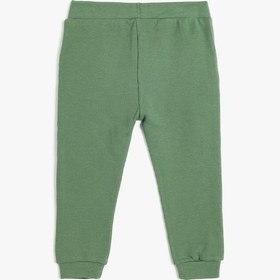 Resim Koton Basic Eşofman Altı Dokulu Beli Bağlamalı Pamuklu Yeşil 5wmb40006tk Yeşil 