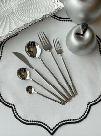 Resim Arow Milano Lüx 6 Kişilik 36 Parça Çatal Kaşık Bıçak Seti Dc.Tr-3 Gümüş 