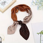 Resim Kadınlar İçin Şık Kahve Rengi Kare Eşarp - Şık Kahverengi, Bej ve Siyah Desenlerle Çok Yönlü Polyester Boyun Eşarpı, Profesyonel ve Günlük Giyim İçin İdeal, Profesyonel Kıyafet Vurgusu|Desenli Kare Eşarp|Paisley Baskılı Eşarp 