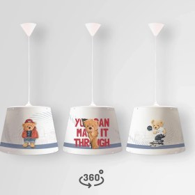 Resim Popcorn Kids Teddy Bear Konik Sarkıt Aydınlatma (Large) 