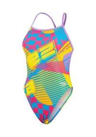 Resim Speedo Allover Digital V Back Kadın Yüzücü Mayosu Çok Renkli 