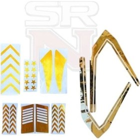 Resim Cg Çita Depo Şeridi Yan Kapak Çamurluk Sakal Komple Sticker Seti Gold Srn 