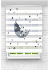 Resim Perdecizade Enxboy Siyah Mickey Mouse Dijital Baskılı Zebra Perde-cocuk Odası-stor Perde Renkli 