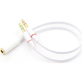 Resim Kulaklık Mikrofon Ayırıcı Y Splitter Kablo 2 X 3 5Mm Stereo 