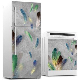 Resim Buzdolabı Ve Bulaşık Makinası Beyaz Eşya Sticker Kaplama Yaprakla (540887418) 