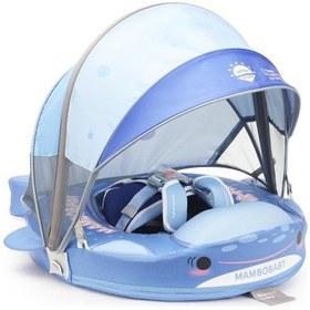 Resim Mambobaby Yüzme Simidi - Balina Köpekbalığı, Emniyetli, Gölgelikli Ve Ayak Destekli 