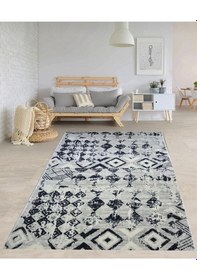 Resim Aksu Jel Kaymaz Taban Yıkanabilir Yumuşak Yüzey Kesme Yolluk Üst Kalite Siyah Beyaz Iskandinav Desen Renkli 