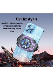 Resim Polham Universal Işıklı Radyatörlü SüperCool Oyuncular için Telefon Soğutma Fanı, Kompakt Soğutucu 
