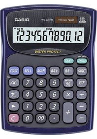 Resim Casio Wd-220Ms-Bu 12 Hane Suya-Toza Dayanıklı Masaüstü Hesap Makinesi 