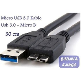 Resim Micro Usb 3.0 Hdd Harddisk Yüksek Hız Şarj Data Kablosu 30 Cm 