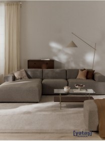 Resim Mobilya Stant Most Mollista 3 Modül Sol Köşe Koltuk 10 Kahverengi Keten Kumaş Yumuşak Sünger (Evinize Teslim) 