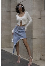 Resim Mai Studios Co. Matteau Püskül Detay Mavi Jean Etek Mavi 