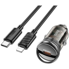 Resim Hoco Z53 Sight Pd30w Type-c Araç Hızlı Şarj Aleti + İphone Kablo 