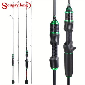 Resim Sougayilang 1 Adet Balıkçılık Kamışı, 2 Parça Karbon Fiber Balıkçı Çubuğu, UL Gücü Döner & Atma Kamış Yem Ağırlığı 0.5-8g 