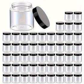 Resim 12'li 4oz Plastik Kavanozlar, BPA-Free Yeniden Doldurulabilir Kaplar, Losyonlar, Kremler, Merhemler, Vücut Yağları, Kozmetikler, Boncuklar, Örnekler, Seyahat Depolama - Alkol-Free, Twist Kilit Kapağı 