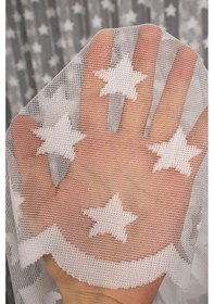 Resim Yıldız Desen Örme Tül Perde 