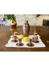 Resim Bakır Concept Bakır Shot Bardağı Meksika Model Oksit Renk 6'lı Set (12 Parça) 