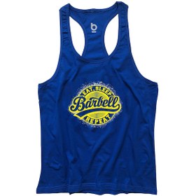 Resim Bluu Barbell Fitness Gym Tank Top Sporcu Atleti Saks Mavi (528419629) 