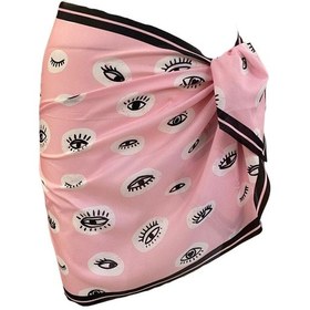 Resim Tarzını Seç Kısa Pareo - Pembe Göz Model 150x50 Cm Çok Renkli 