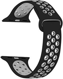 Resim Microsonic Apple Watch Series 8 41mm için Kordon Rainbow Sport Kayış Siyah Gri 