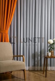 Resim Kalin Bambu Orta Pileli 1X2,5 Tül Perde Salon Balkon Mutfak Tülü, 220 x 280 