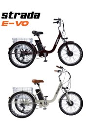 Resim Strada Cycles E-Vo Mekanik Disk 24 Jant Üç Tekerlekli Elektrikli Bisiklet 