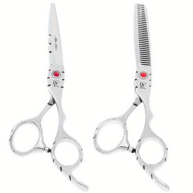 Resim 1 adet Meisha Profesyonel Saç Makası, 13.97cm 15.24cm Japon Çelik Salon Berber İnceltme Makası, Hipoalerjenik Sağ El Dokulu Klipsler Normal & Gevşek Saçlar İçin, -Yetişkin A0017A 